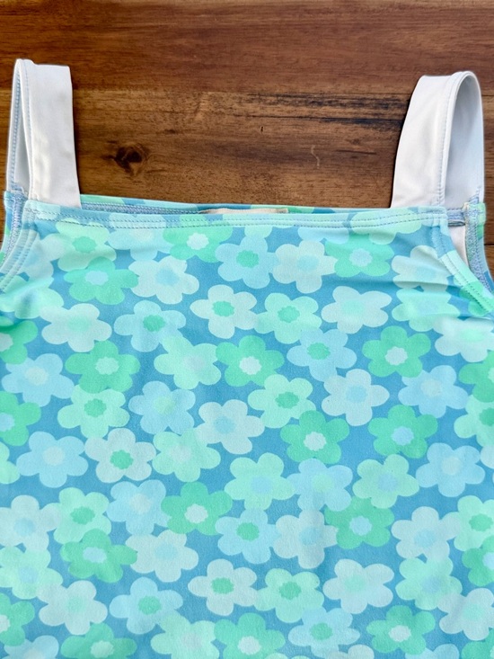 The Beaufort Bonnet Girls Grace Bay Floral Bathing Suit 8 Blue Green Floral - Picture 2 of 8